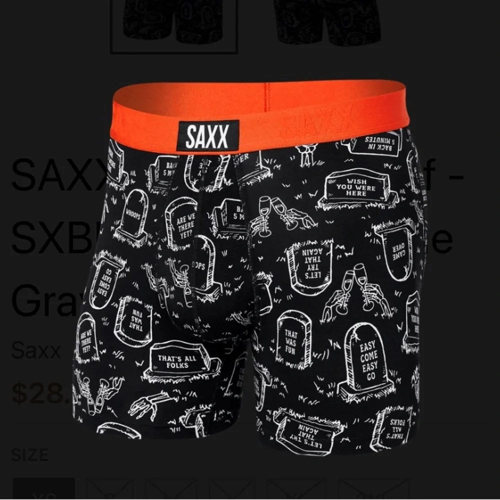 SAXX VIBE Boxer Briefs Halloween “Beyond the Grave” - Picture 1 of 4